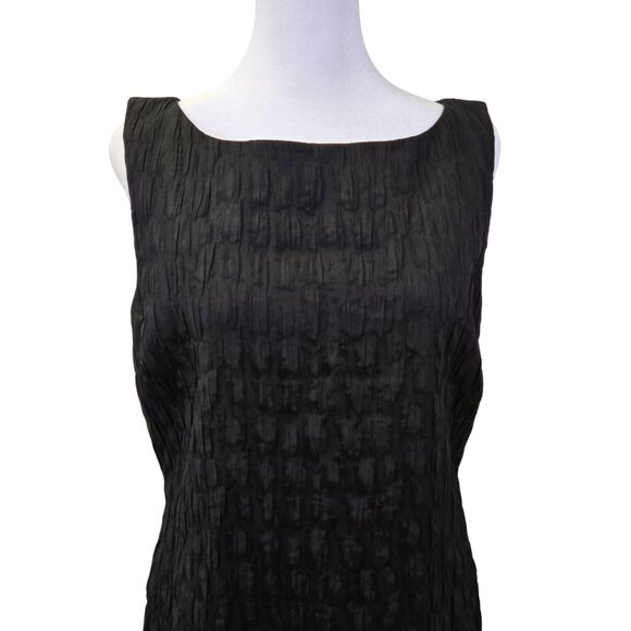 Kenneth Cole Textured Drop Waist Little Black Shift Dress Size 6 - Picture 4 of 7